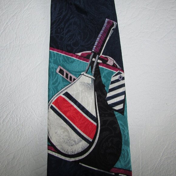BOSA Tennis Themed Silk Tie - Picture 2 of 6